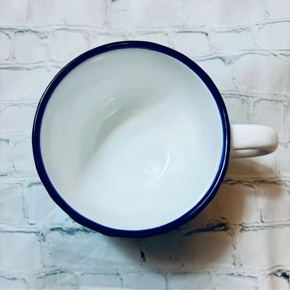 City To Cottage London Handmade Ceramic Blue Striped Mug XL 17.5oz